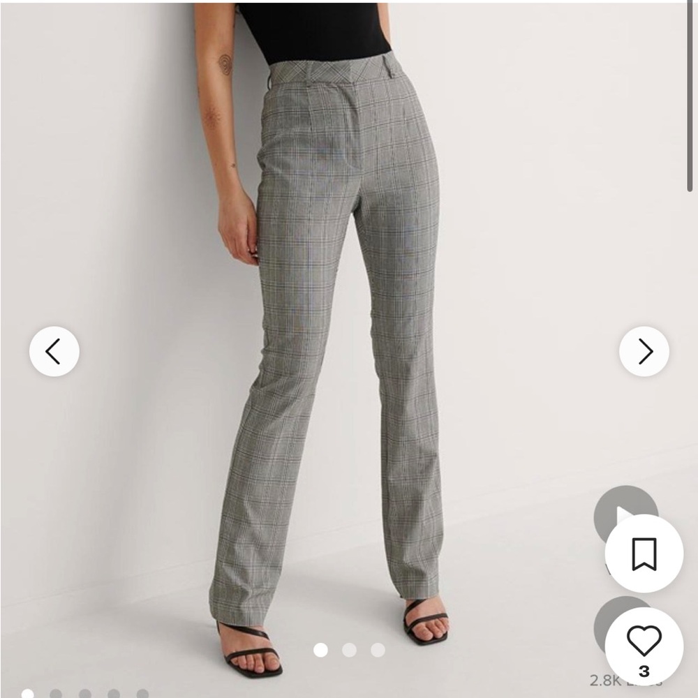 NWT NAKD CHECKERED FLARE TROUSERS
